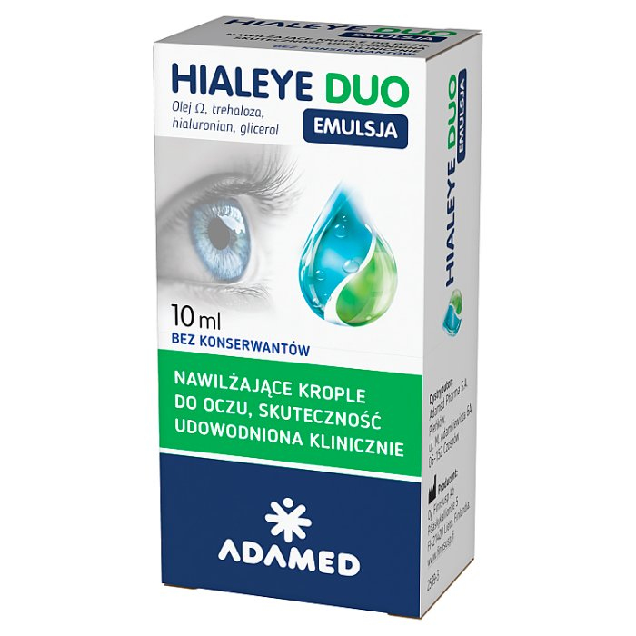 Hialeye Duo Emulsja nawilżające krople do oczu, 10 ml