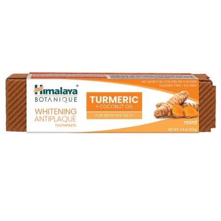 HIMALAYA Botanique Wybielająca pasta do zębów Kurkuma + Olej kokosowy 113 g