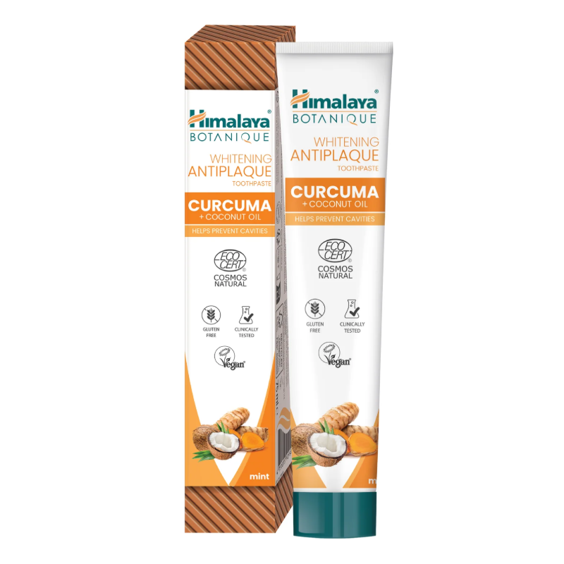 Himalaya Botanique Wybielająca pasta do zębów z kurkumą i olejem kokosowym, 75 ml