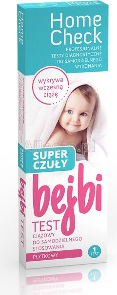 HOME CHECK BEJBI Test ciążowy płytkowy Super czuły 1 szt.