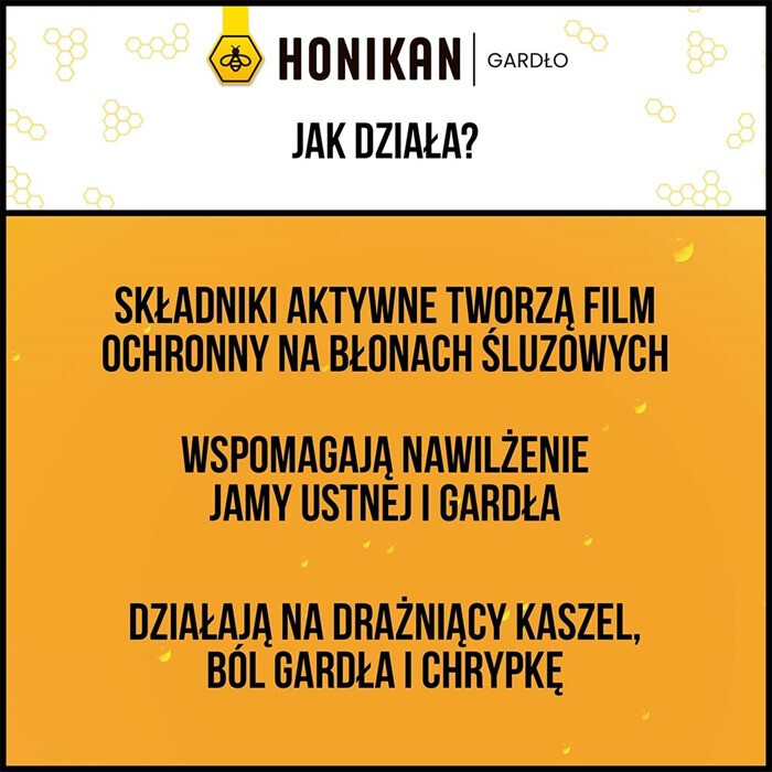 Honikan Gardło 2-fazowe pastylki do ssania o smaku cytrynowym, 16 szt.