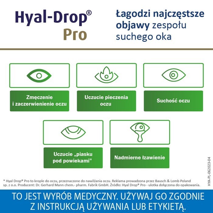 Hyal-Drop Pro nawilżające krople do oczu, 10 ml