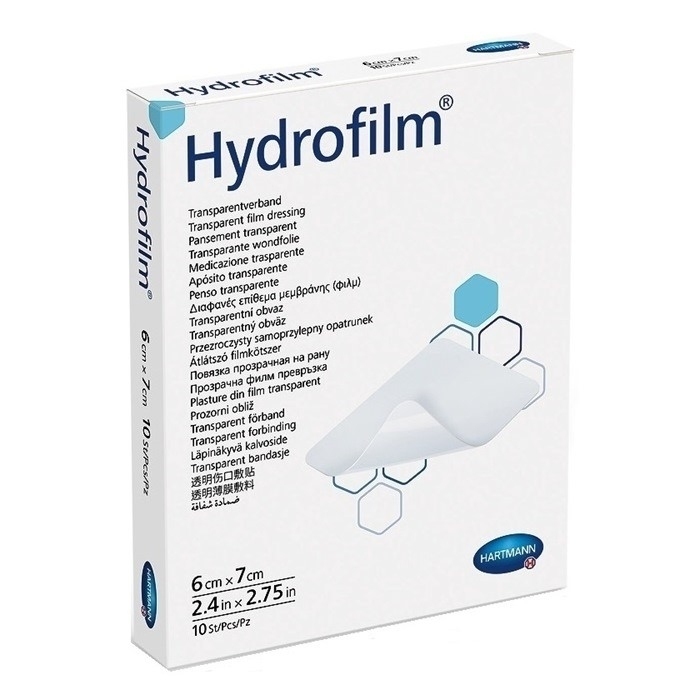 Hydrofilm opatrunek foliowy jałowy 6 cm x 7 cm samoprzylepny, 10 szt.