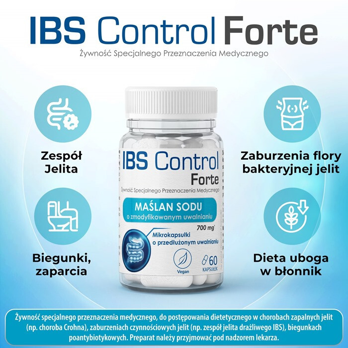 IBS Control Forte kapsułki na dolegliwości jelitowe, 60 szt.