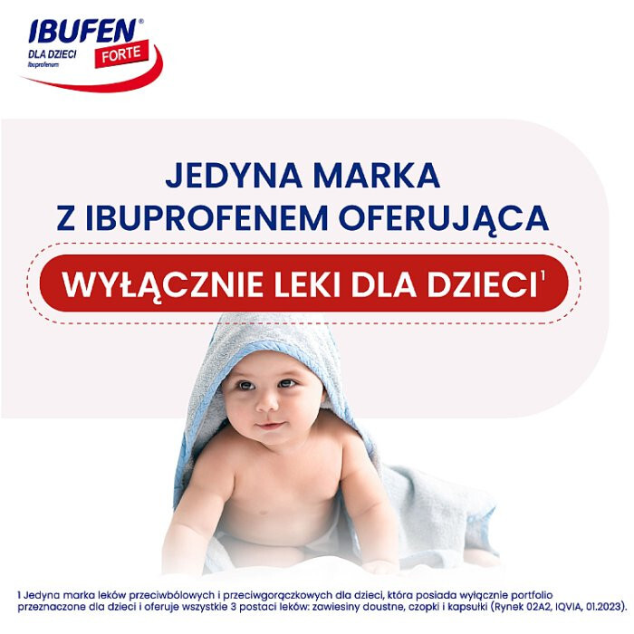 Ibufen Forte zawiesina (smak truskawkowy) 100 ml / Ból i gorączka u dzieci