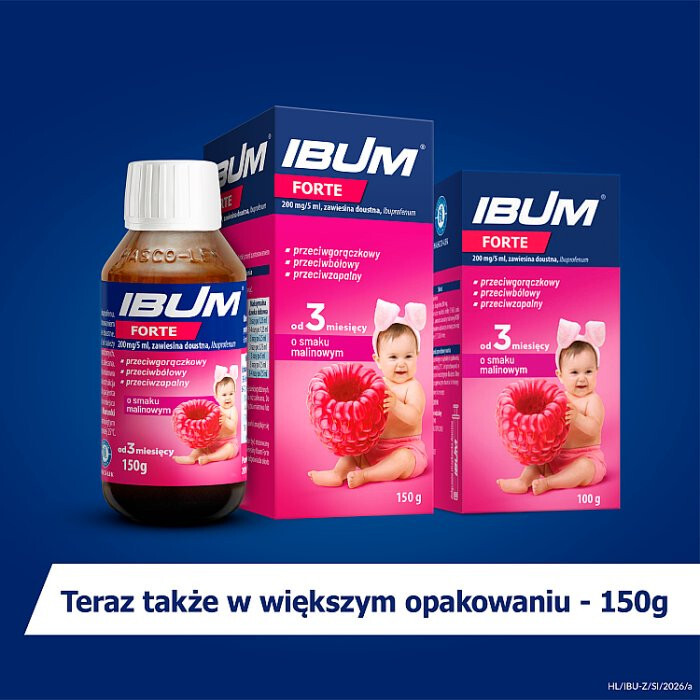 Ibum Forte 200 mg/5 ml zawiesina doustna o smaku malinowym, 150 g