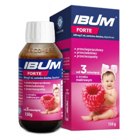 Ibum Forte 200 mg/5 ml zawiesina doustna o smaku malinowym, 150 g