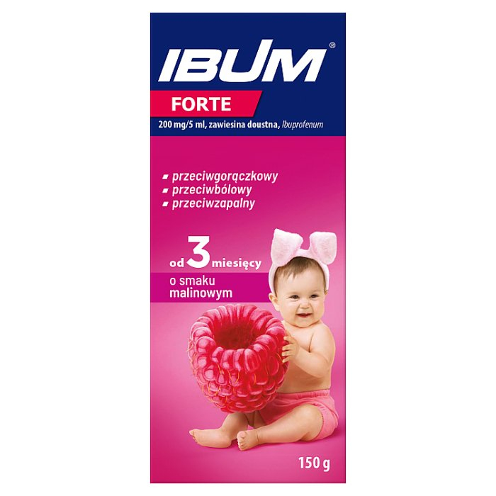 Ibum Forte 200 mg/5 ml zawiesina doustna o smaku malinowym, 150 g