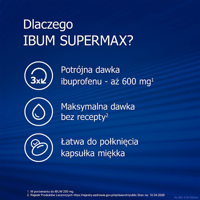 Ibum Supermax 600 mg 10 kapsułek miękkich