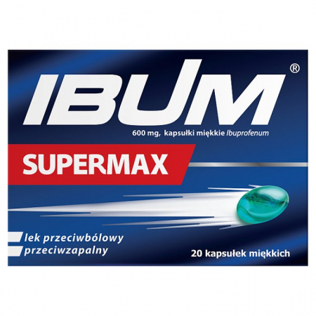 Ibum SuperMax 600 mg kapsułki na ból i gorączkę, 20 szt.