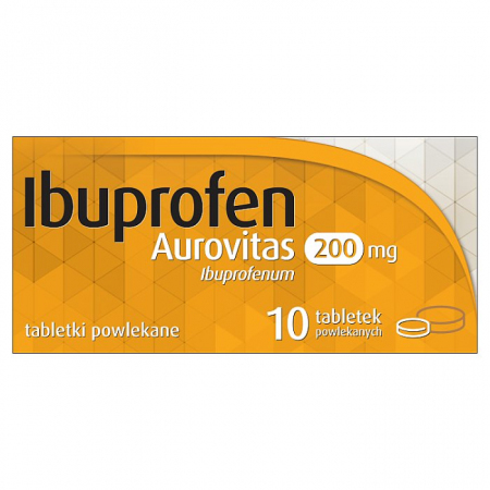 Ibuprofen Aurovitas 200 mg tabletki powlekane przeciwbólowe, 10 szt.