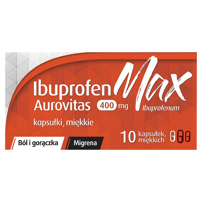 Ibuprofen Max Aurovitas 400 mg kapsułki miękkie na ból i gorączkę, 10 szt.