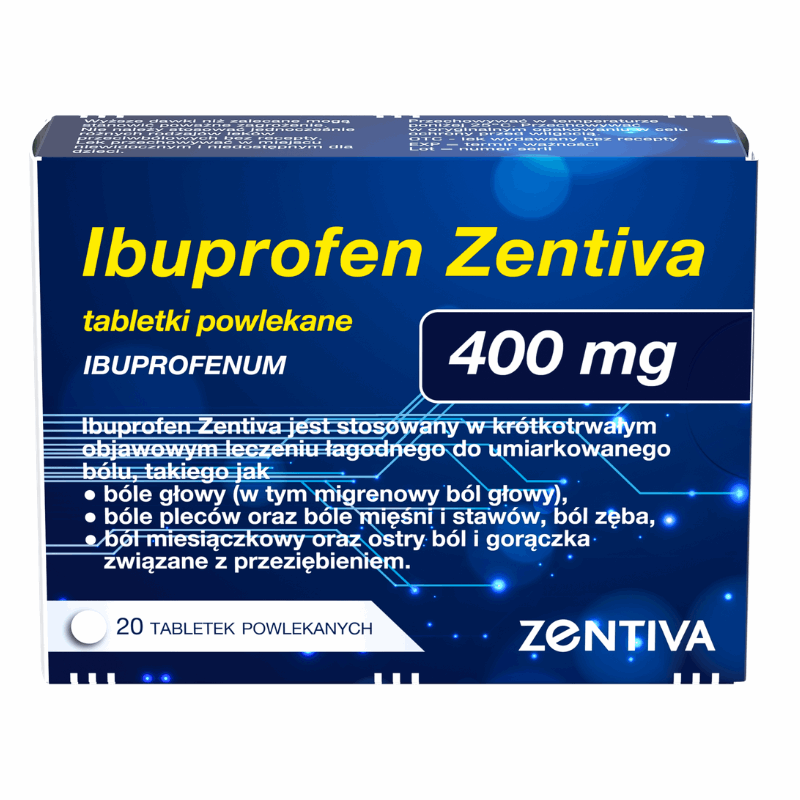 Ibuprofen Zentiva 400 mg tabletki powlekane, 20 szt.