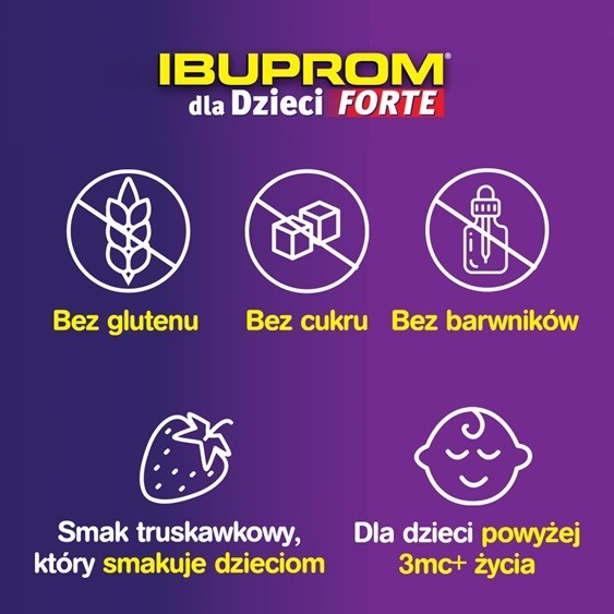 Ibuprom dla dzieci Forte (smak truskawkowy) 150 ml