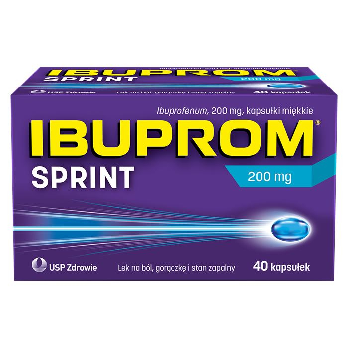 Ibuprom Sprint Caps 200 mg kapsułki miękkie na ból i gorączkę, 40 szt.