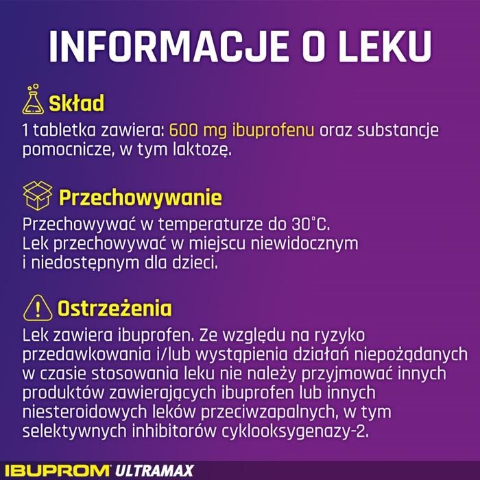 Ibuprom Ultramax 600mg 10 tabletek powlekanych