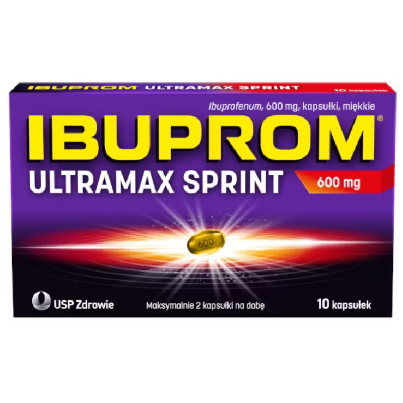 Ibuprom Ultramax Sprint 600 mg kapsułki miękkie, 10 szt.