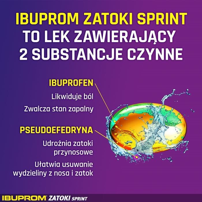 Ibuprom Zatoki Sprint 20 kapsułek
