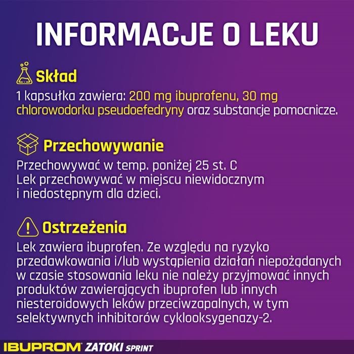 Ibuprom Zatoki Sprint 20 kapsułek