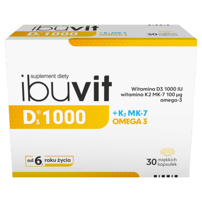 Ibuvit D3 1000 + K2 MK-7 + Omega 3 30 kapsułek miękkich