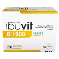 Ibuvit D3 1000 + K2 MK-7 + Omega 3 30 kapsułek miękkich