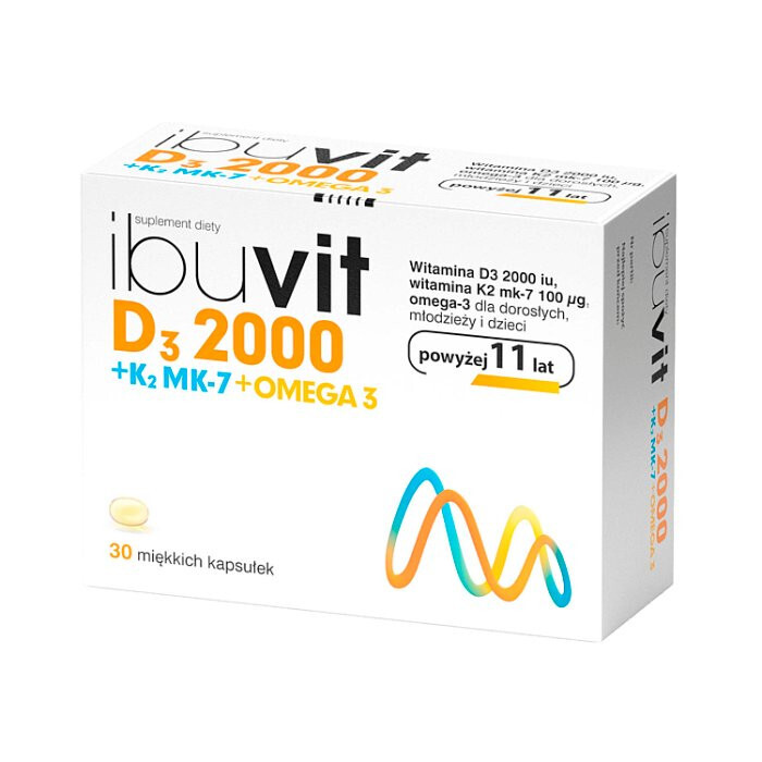 Ibuvit D3 2000 + K2 MK-7 Omega 3 kapsułki miękie, 30 szt.