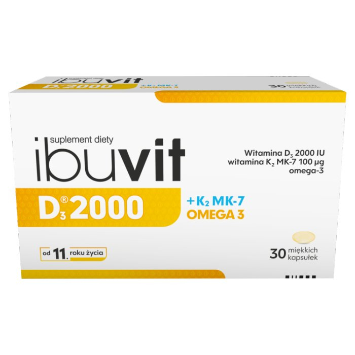 Ibuvit D3 2000 + K2 MK-7 Omega 3 kapsułki miękie, 30 szt.