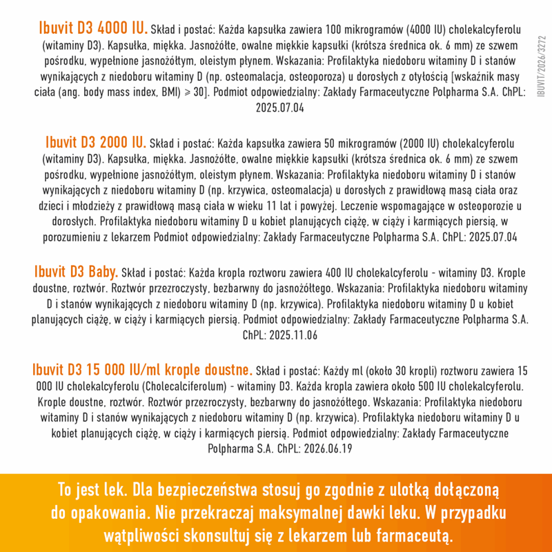 Ibuvit D3 4000IU 30 kapsułek miękkich | Witamina D3