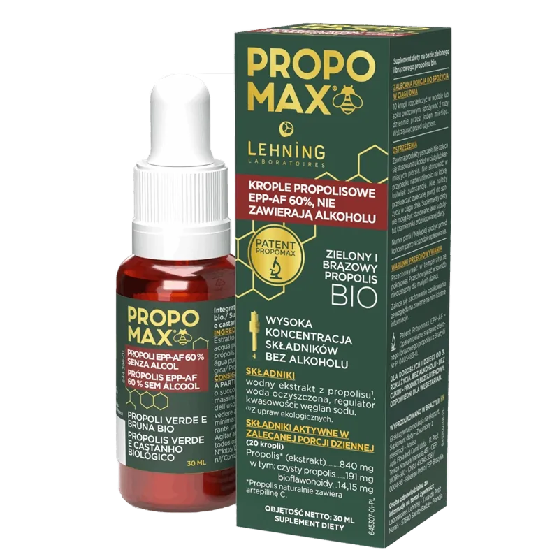 Lehning Propomax — brazylijski propolis zielony, krople 30 ml