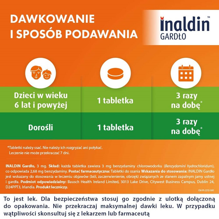 Inaldin Gardło 3 mg 20 tabletek do ssania