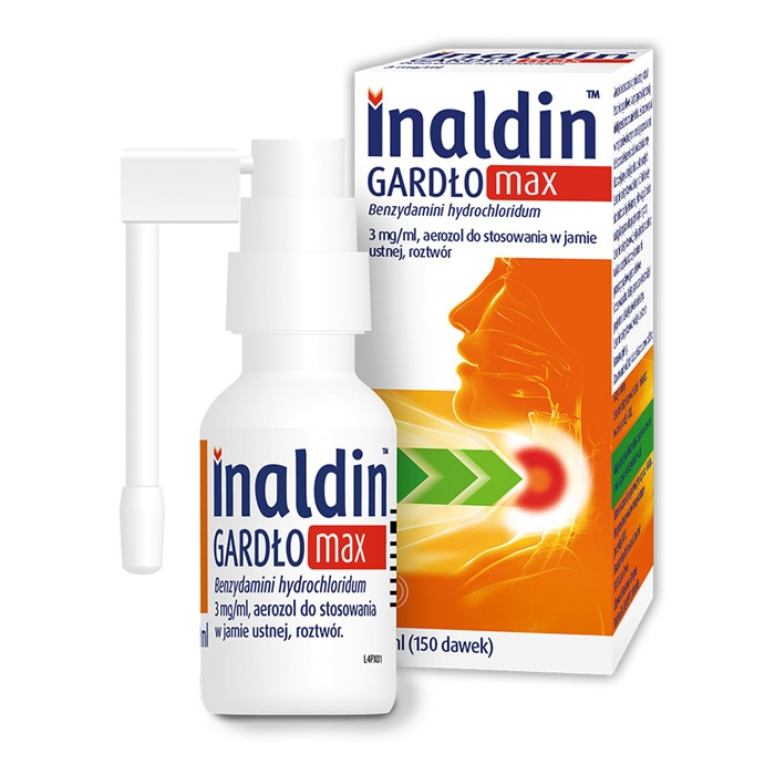 Inaldin Gardło MAX 3 mg/ml aerozol do stosowania w jamie ustnej 30 ml