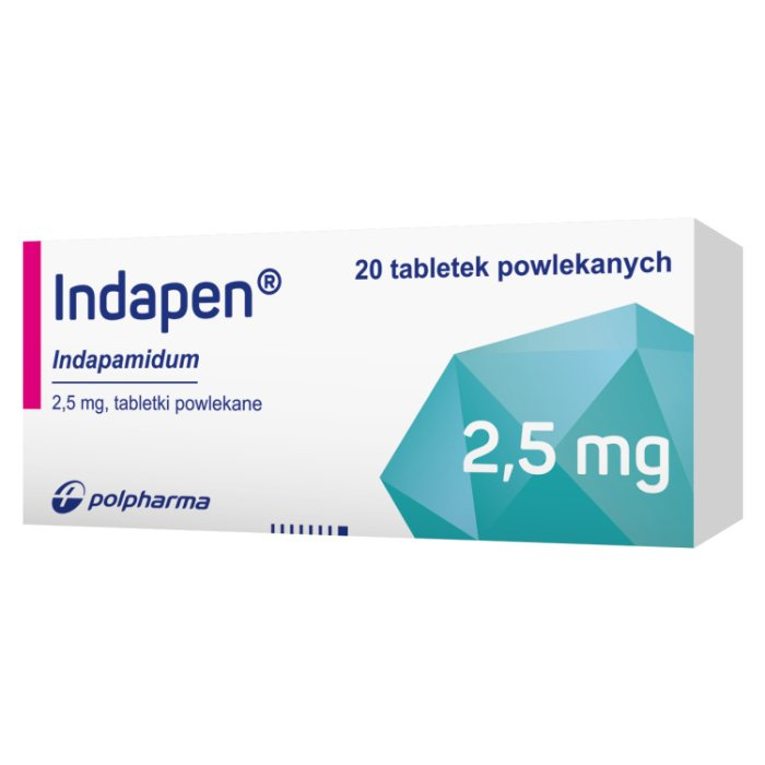 Indapen 2,5mg, 20 tabletek powlekanych