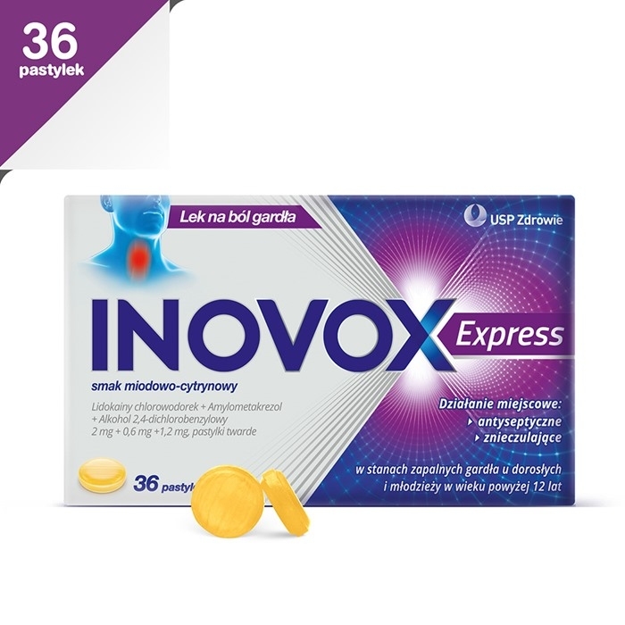 INOVOX EXPRESS (SMAK MIODOWO-CYTRYNOWY) 36 pastylek do ssania