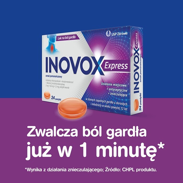 Inovox Express (smak pomarańczowy) 24 pastylek do ssania