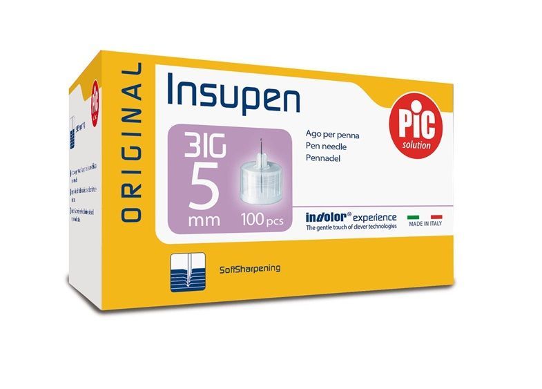 Insupen, igły do wstrzykiwań insuliny, 31G 0,25x5mm 100 sztuk