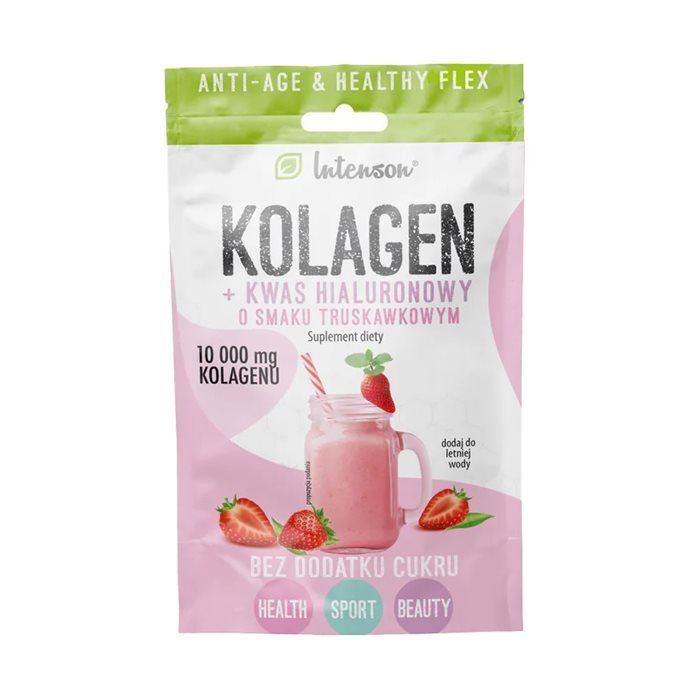 INTENSON Kolagen + kwas hialuronowy + wit. C o smaku truskawkowym 1 saszetka