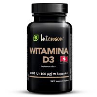 Intenson Witamina D3 4000 IU kapsułki na zdrowe kości i zęby, 120 szt.
