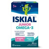Iskial Junior Omega-3 żelki dla dzieci o smaku truskawkowym, 30 szt.