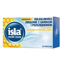 Isla Medic Acute pastylki do ssania o smaku miodowo-cytrusowym, 50 szt.