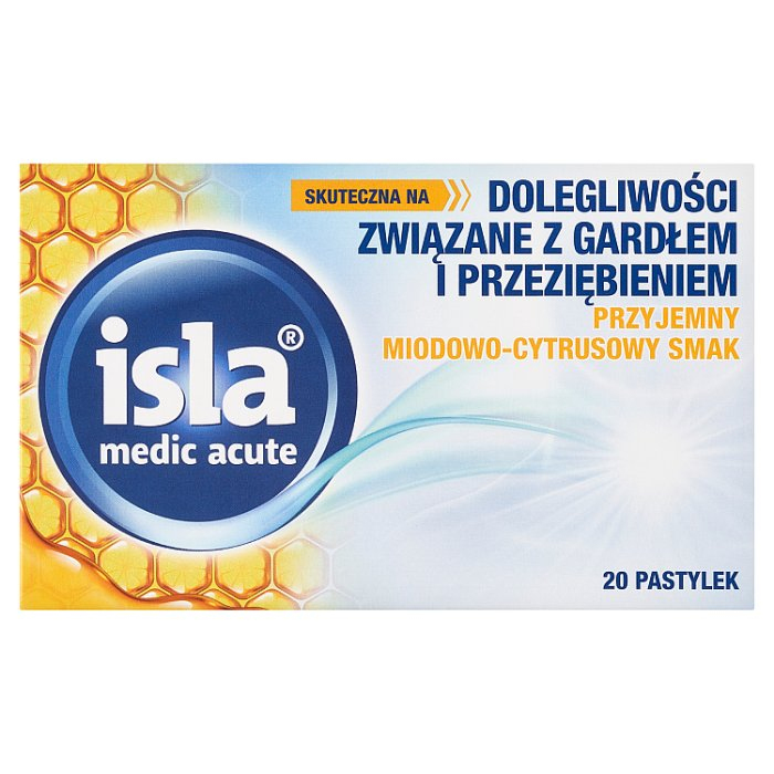 Isla Medic Acute (smak miodowo-cytrynowy) 20 pastylek do ssania