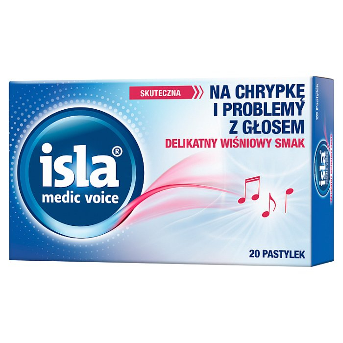 Isla Medic Voice 20 pastylek smak wiśniowy