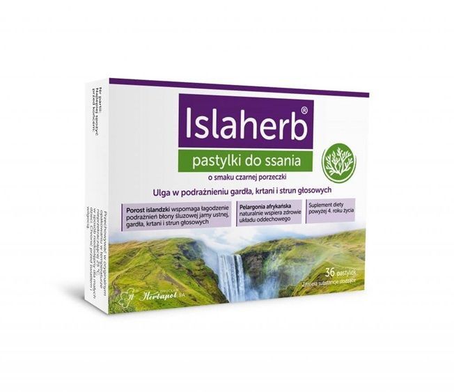 Islaherb pastylki do ssania o smaku czarnej porzeczki, 36 szt.