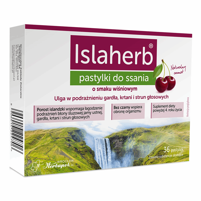 Islaherb pastylki do ssania o smaku wiśniowym, 36 szt.