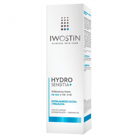IWOSTIN hydro SENSITIA Krem odżywczy na noc z witaminami C + E 50 ml