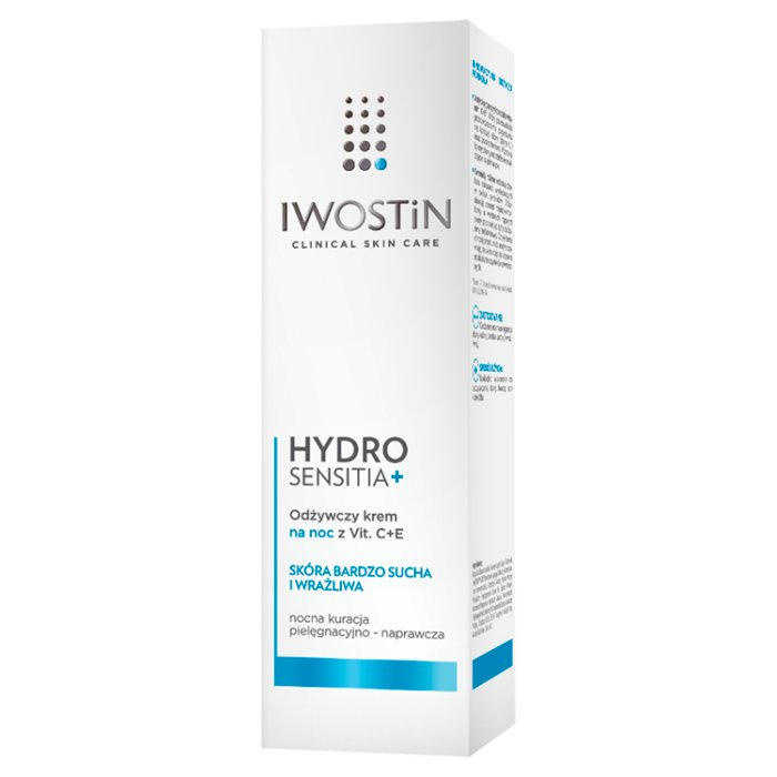 Iwostin Hydro Sensitia krem odżywczy na noc z witaminami c + e, 50 ml