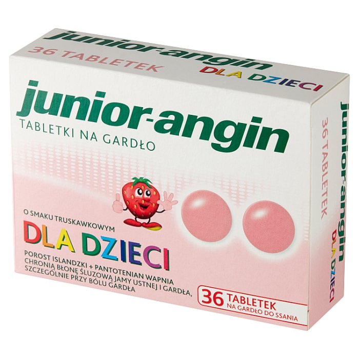 Junior-angin (smak truskawkowy) 36 tabl.