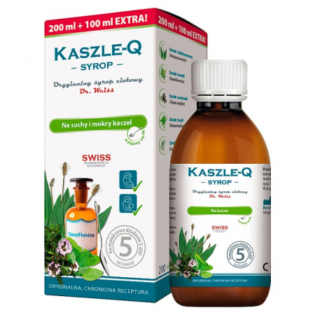 Kaszle-Q ziołowy syrop na kaszel i przeziębienie, 300 ml