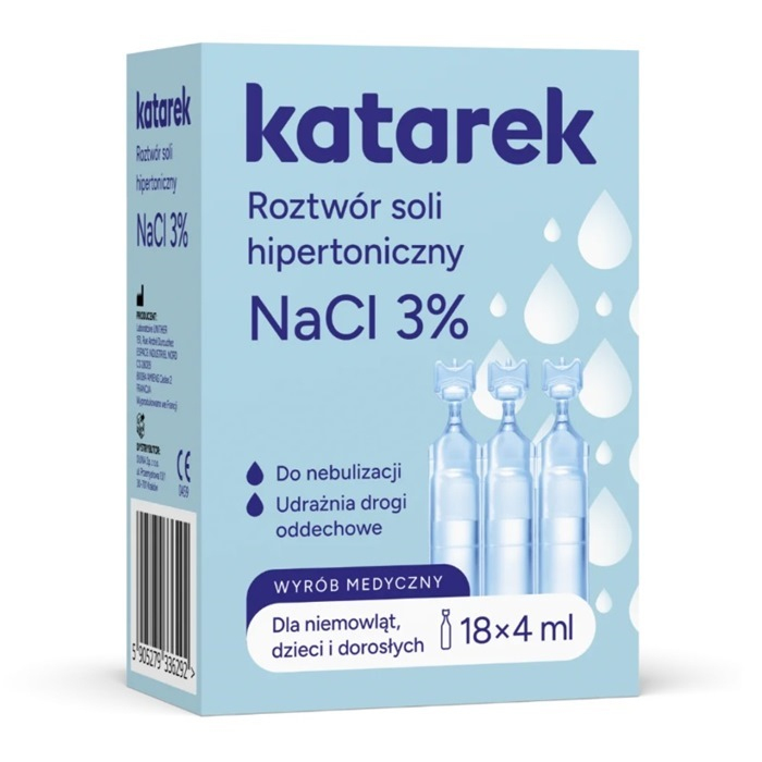 Katarek NaCl 3% hipertoniczny roztwór w ampułkach 4 ml, 18 szt.