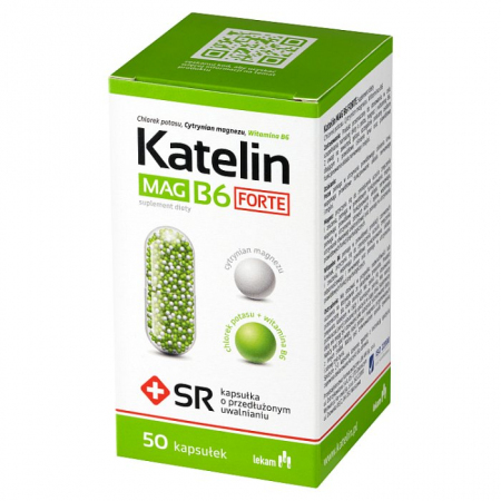 Katelin Mag B6 Forte kapsułki o przedłużonym uwalnianiu z magnezem, 50 szt.