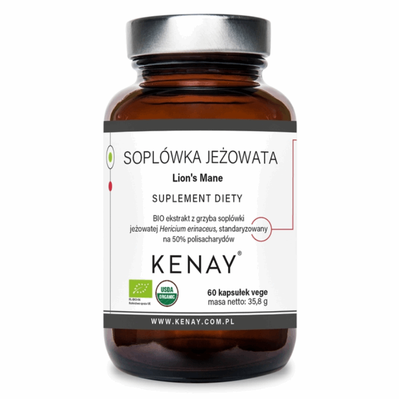 Kenay Soplówka jeżowata Lion's Mane kapsułki, 60 szt.